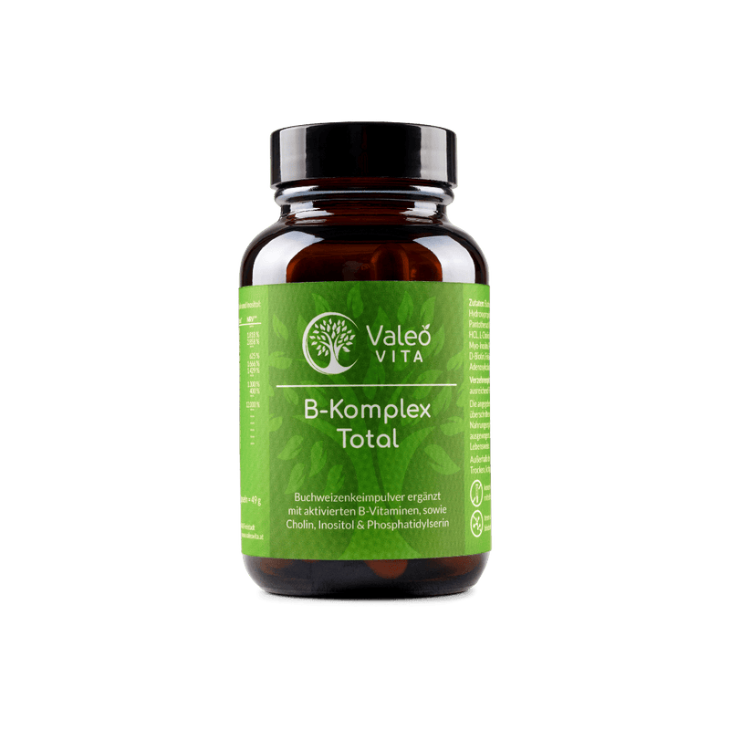 Valeo Vita B-Komplex Total – pflanzlicher Vitamin-B-Komplex mit Buchweizenkeimpulver und aktivierten B-Vitaminen