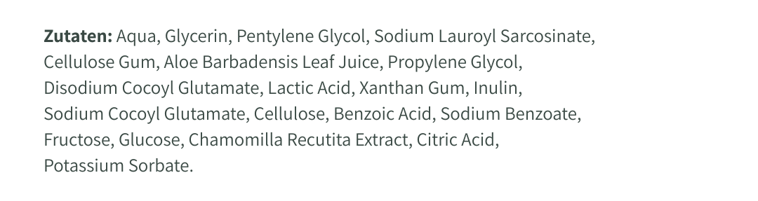 Nährwerttabelle – pH Intimwaschgel für sanfte Reinigung