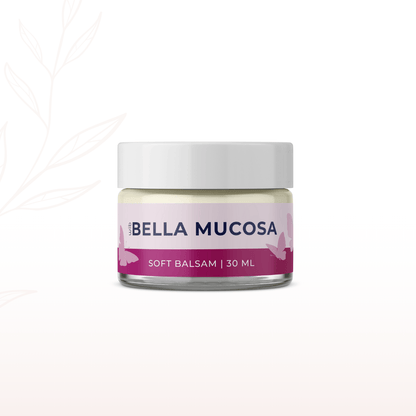 Bella Mucosa Soft Balsam Tiegel (30 ml) für die Pflege der Schleimhäute.