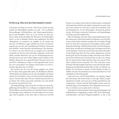 Leseprobe aus dem Buch Wechseljahre von Diana Helfrich Einführung Seiten 14 und 15