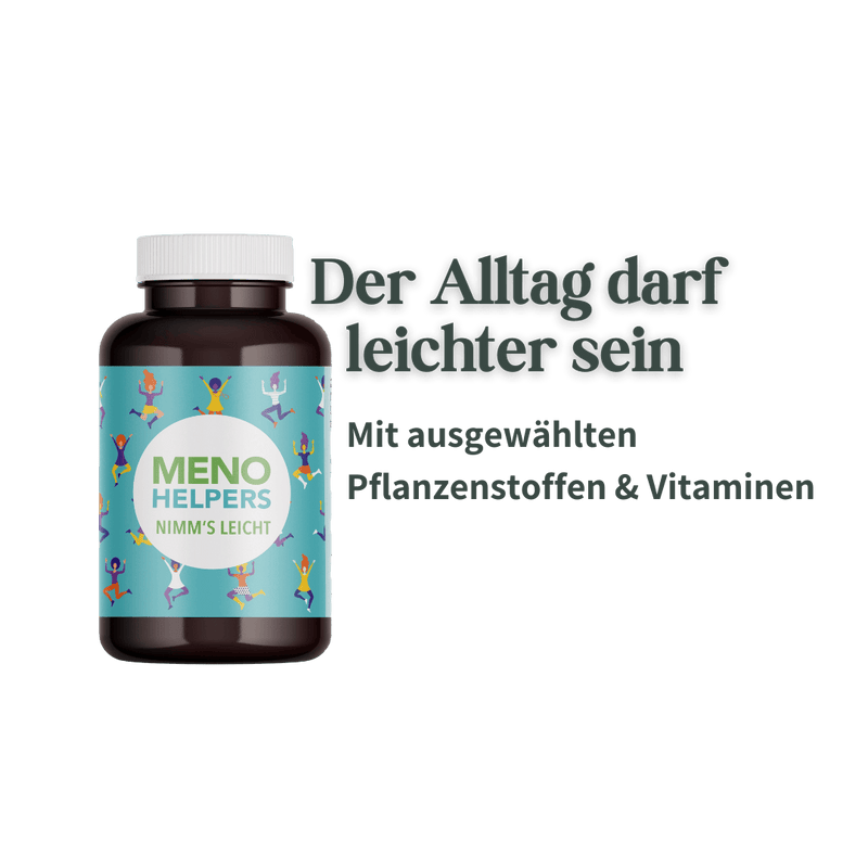 Meno Helpers Nimm’s leicht – Nahrungsergänzung mit ausgewählten Pflanzenstoffen und Vitaminen für den Alltag in den Wechseljahren