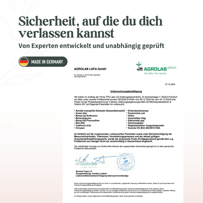 Laborprüfbericht für Oh Tastic V-Biotics Flora Complex von AGROLAB