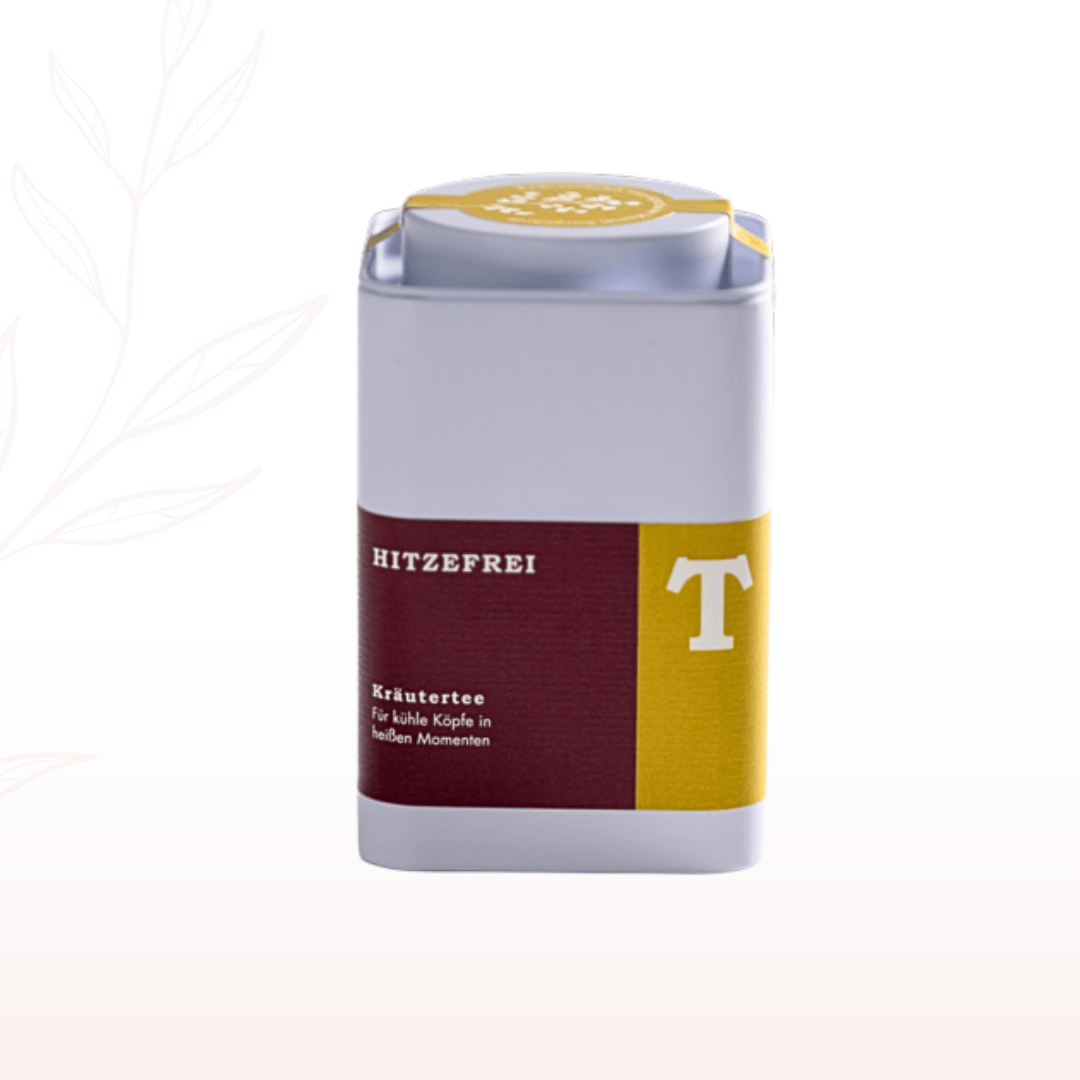 Teekammer Hitzefrei Kräutertee in Metallbox für kleine Auszeiten im Alltag