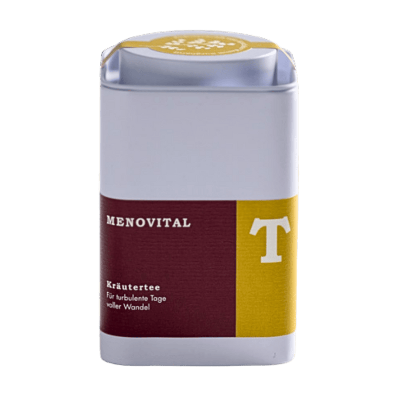 Teekammer Menovital Kräutertee in Dose – Kräutertee für bewusste Momente in den Wechseljahren