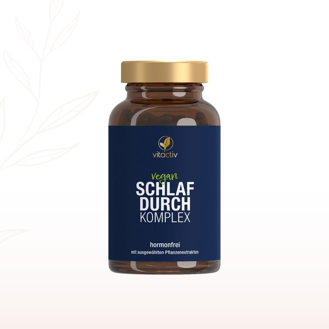 Vitactiv Schlafdurch Komplex vegan als Kapselprodukt freigestellt